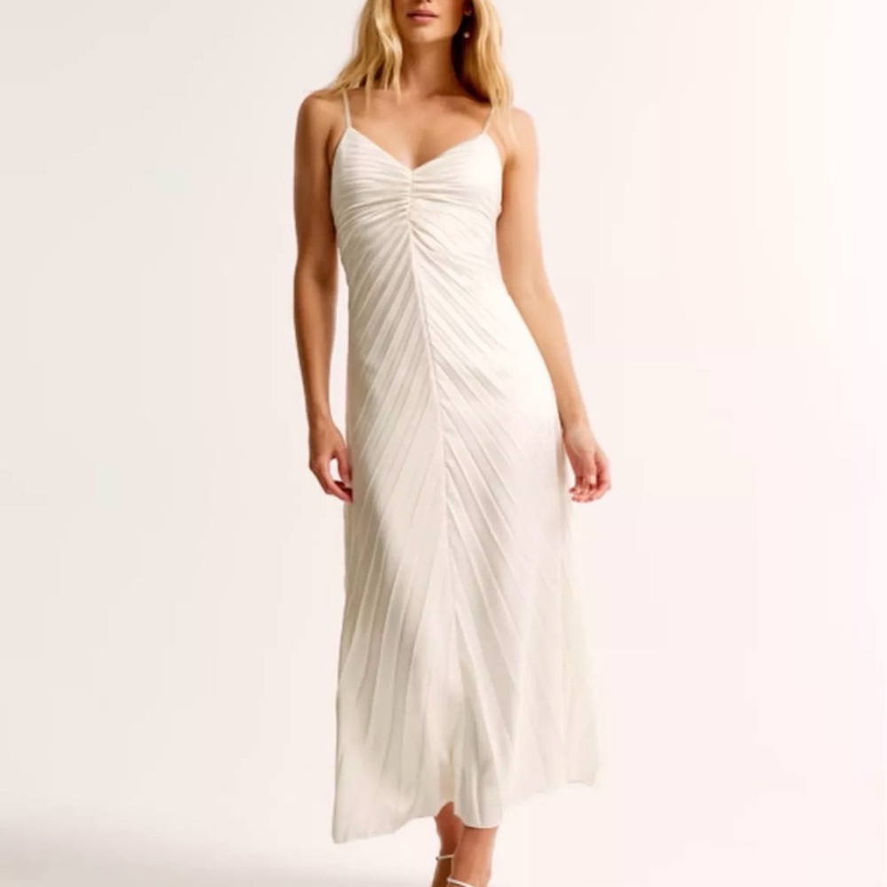 Abercrombie & Fitch Cream Midi Dress